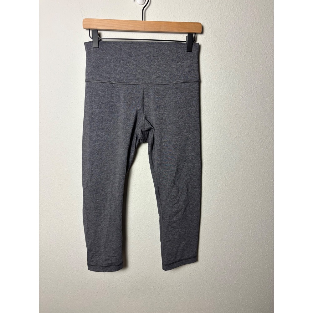 Lululemon Wunder Under Crop Hi-Rise Luxtreme 21" Heathered Black Legging Size 10